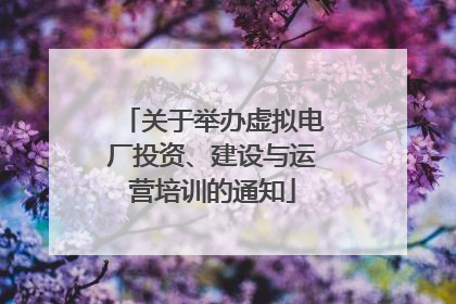 关于举办虚拟电厂投资、建设与运营培训的通知