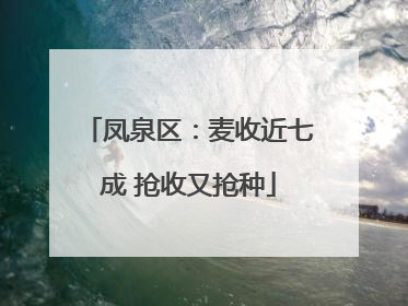 凤泉区：麦收近七成 抢收又抢种