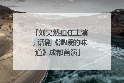 刘昊然担任主演，话剧《温暖的味道》成都首演