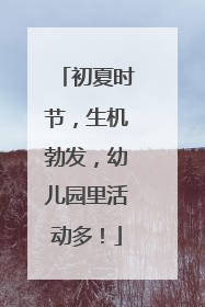 初夏时节，生机勃发，幼儿园里活动多！
