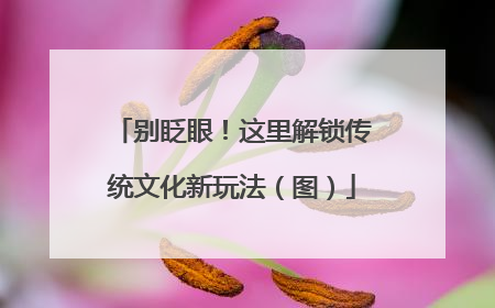 别眨眼！这里解锁传统文化新玩法（图）