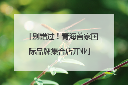 别错过！青海首家国际品牌集合店开业