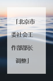 北京市委社会工作部部长调整