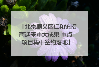 北京顺义区仁和镇招商迎来重大成果 重点项目集中签约落地