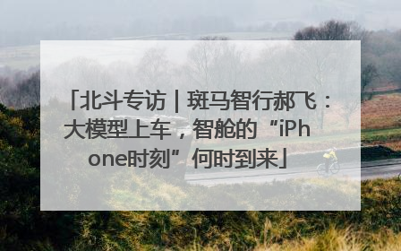 北斗专访｜斑马智行郝飞：大模型上车，智舱的“iPhone时刻”何时到来