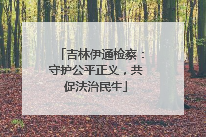 吉林伊通检察：守护公平正义，共促法治民生