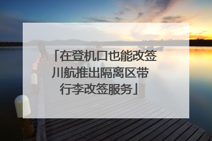 在登机口也能改签 川航推出隔离区带行李改签服务