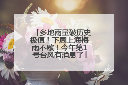 多地雨量破历史极值！下周上海梅雨不歇！今年第1号台风有消息了