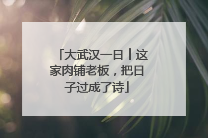大武汉一日︱这家肉铺老板，把日子过成了诗
