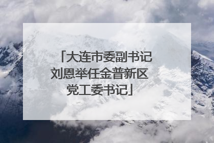 大连市委副书记刘恩举任金普新区党工委书记