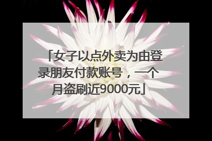 女子以点外卖为由登录朋友付款账号，一个月盗刷近9000元