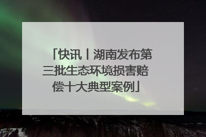 快讯丨湖南发布第三批生态环境损害赔偿十大典型案例