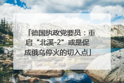德国执政党要员：重启“北溪-2”或是促成俄乌停火的切入点