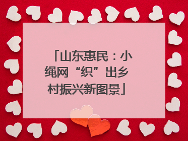山东惠民：小绳网“织”出乡村振兴新图景
