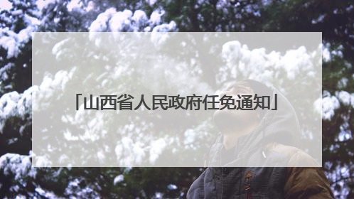 山西省人民政府任免通知