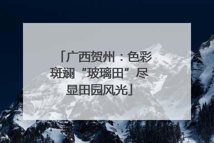广西贺州：色彩斑斓“玻璃田”尽显田园风光