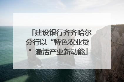 建设银行齐齐哈尔分行以“特色农业贷”激活产业新动能