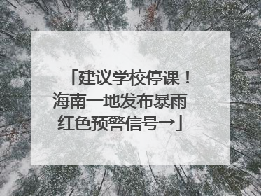 建议学校停课！海南一地发布暴雨红色预警信号→