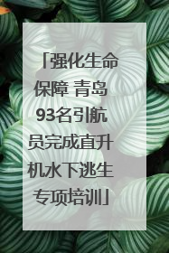 强化生命保障 青岛93名引航员完成直升机水下逃生专项培训