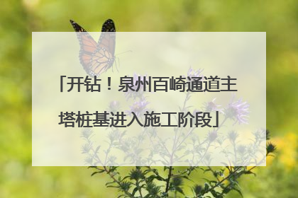 开钻！泉州百崎通道主塔桩基进入施工阶段