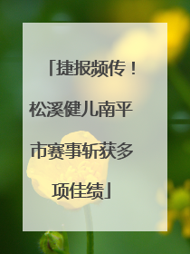 捷报频传！松溪健儿南平市赛事斩获多项佳绩