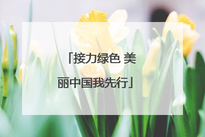 接力绿色 美丽中国我先行