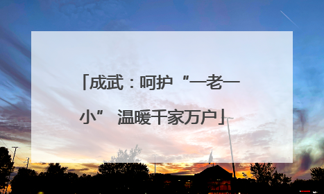 成武：呵护“一老一小” 温暖千家万户