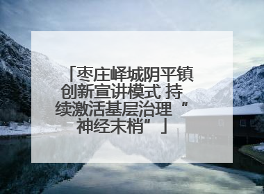 枣庄峄城阴平镇创新宣讲模式 持续激活基层治理“神经末梢”