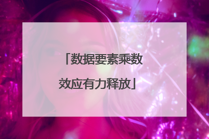 数据要素乘数效应有力释放