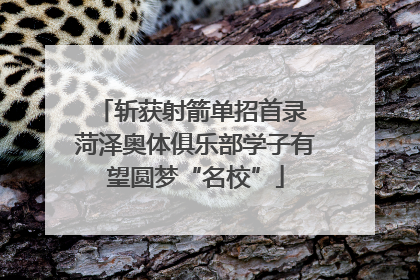 斩获射箭单招首录 菏泽奥体俱乐部学子有望圆梦“名校”