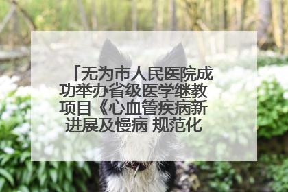 无为市人民医院成功举办省级医学继教项目《心血管疾病新进展及慢病 规范化诊疗》培训班