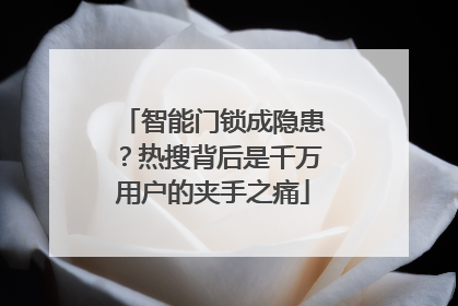 智能门锁成隐患？热搜背后是千万用户的夹手之痛