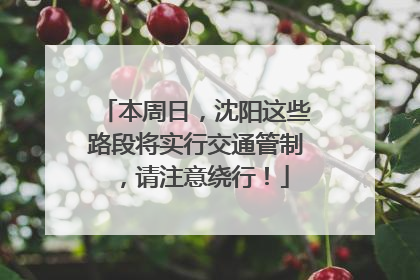 本周日，沈阳这些路段将实行交通管制，请注意绕行！