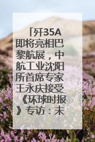 歼35A即将亮相巴黎航展，中航工业沈阳所首席专家王永庆接受《环球时报》专访：未来数量可以有很多