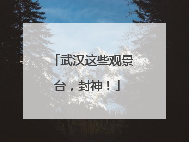 武汉这些观景台，封神！