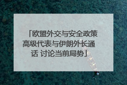 欧盟外交与安全政策高级代表与伊朗外长通话 讨论当前局势