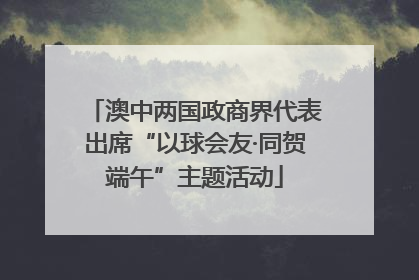 澳中两国政商界代表出席“以球会友·同贺端午”主题活动