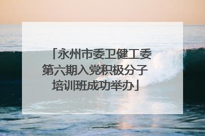 永州市委卫健工委第六期入党积极分子培训班成功举办