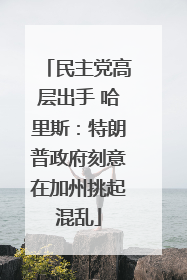 民主党高层出手 哈里斯：特朗普政府刻意在加州挑起混乱