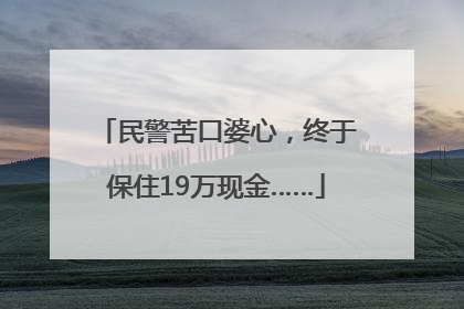 民警苦口婆心，终于保住19万现金……