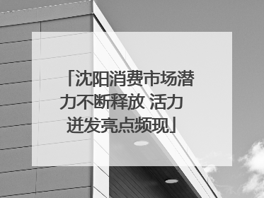 沈阳消费市场潜力不断释放 活力迸发亮点频现