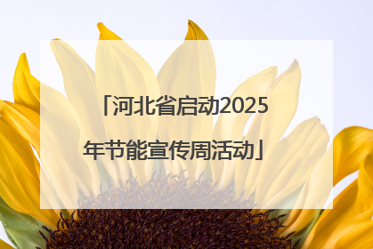 河北省启动2025年节能宣传周活动