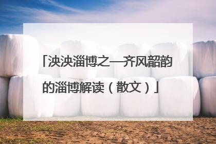 泱泱淄博之—齐风韶韵的淄博解读（散文）