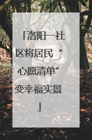 洛阳一社区将居民“心愿清单”变幸福实景