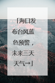 海口发布台风蓝色预警，未来三天天气→
