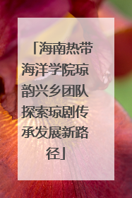 海南热带海洋学院琼韵兴乡团队探索琼剧传承发展新路径