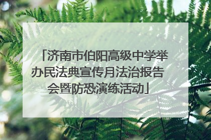 济南市伯阳高级中学举办民法典宣传月法治报告会暨防恐演练活动