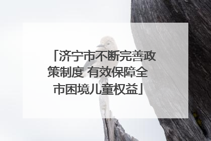 济宁市不断完善政策制度 有效保障全市困境儿童权益