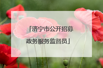 济宁市公开招募政务服务监督员