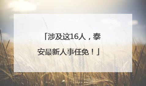 涉及这16人，泰安最新人事任免！